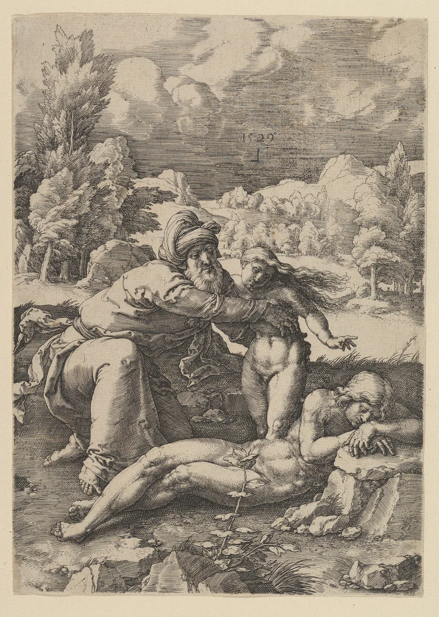 Creation of Eve by Lucas van Leyden, print, 1529