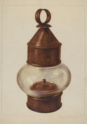 Street Hanging Lamp by Manuel G. Runyan, index of american design, 1938