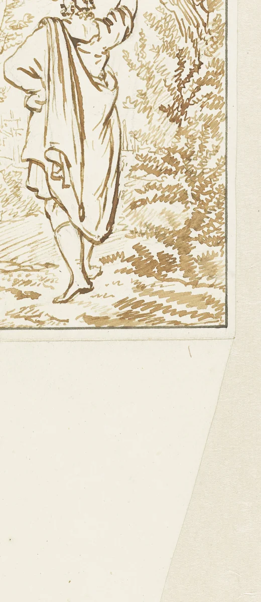 Romeins officier in landschap by Pieter Bartholomeusz. Barbiers, drawing, 1782-1837