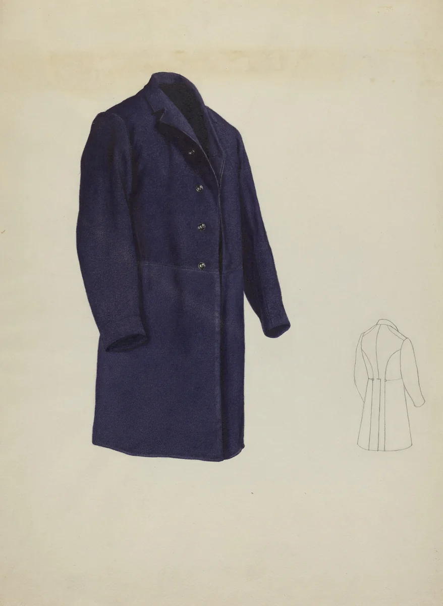 Shaker Man's Coat by Ingrid Selmer-Larsen, index of american design, 1936