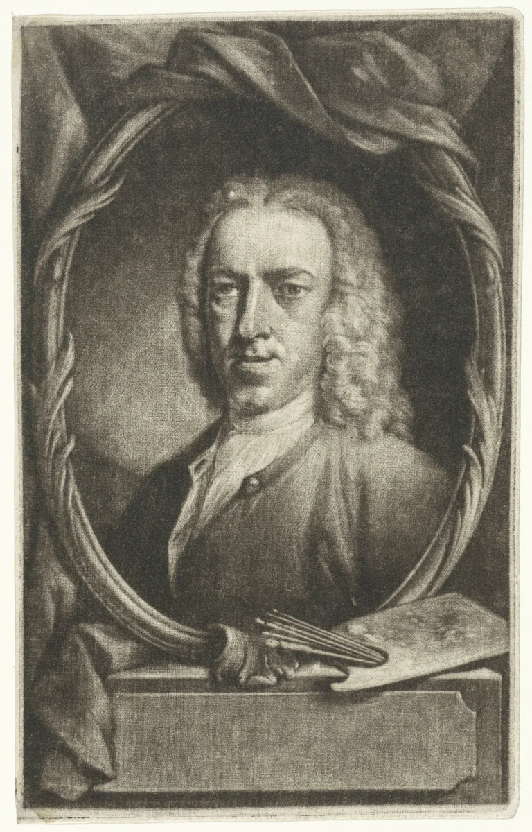 Zelfportret by Aert Schouman, print, 1740-1792