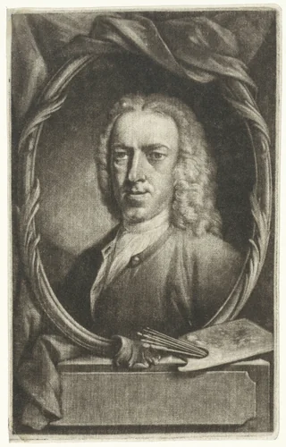 Zelfportret by Aert Schouman, print, 1740-1792