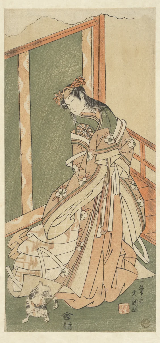 The Third Princess (Onna San no Miya) by Ippitsusai Bunchō (一筆齊文調), print, 1761-1781