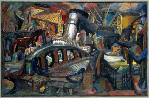 The Harbor by Josef Presser, painting, 1943