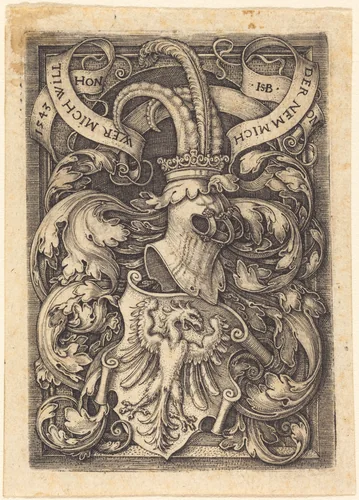 Coat of Arms with an Eagle by Sebald Beham, print, 1543