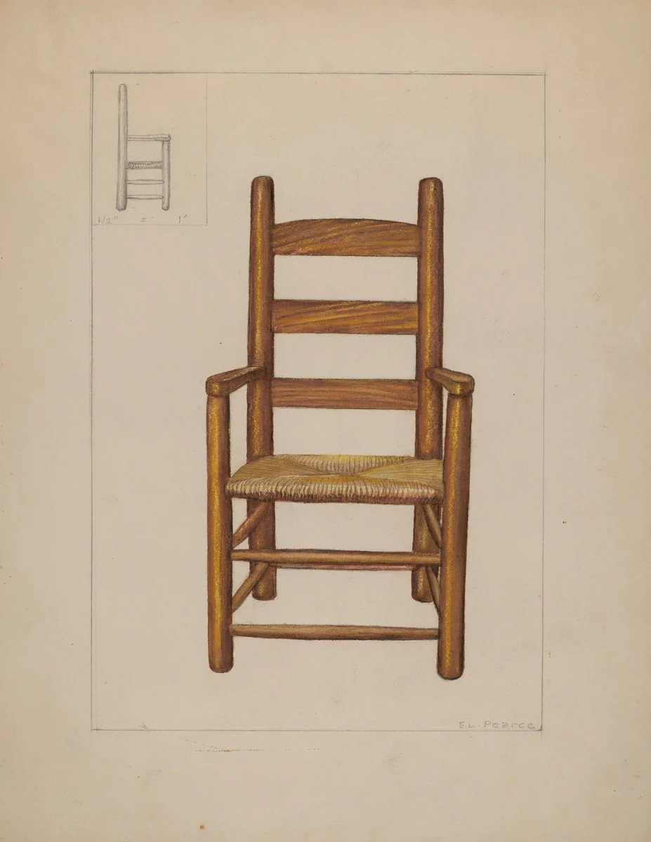 Chair by Edgar L. Pearce, index of american design, 1936