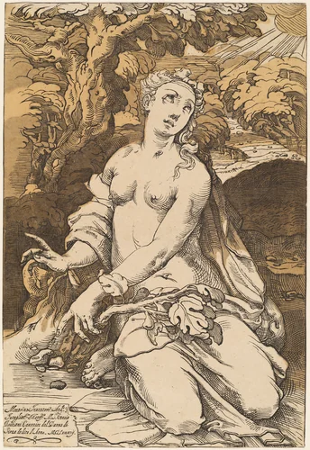 Eve by Andrea Andreani; Domenico Beccafumi, print, 1587
