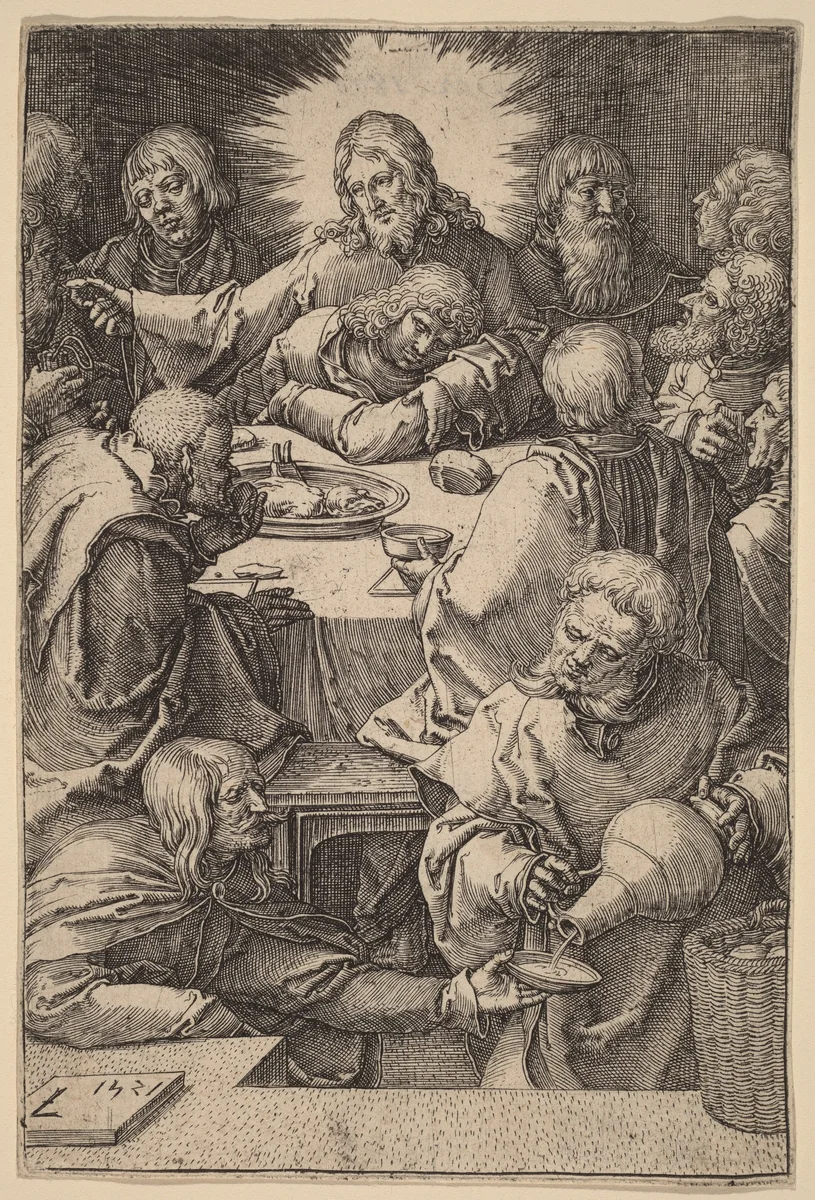 The Last Supper by Lucas van Leyden, print, 1521