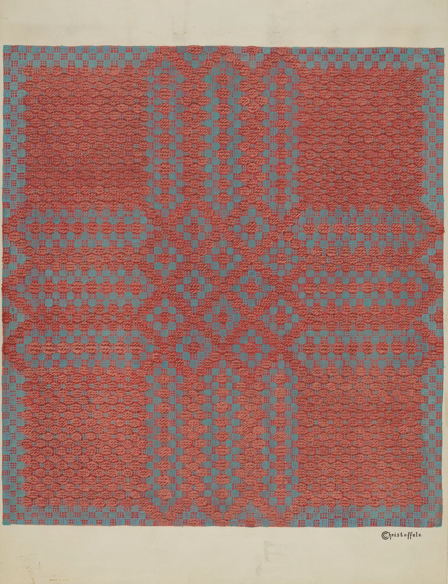 Coverlet by Cornelius Christoffels, index of american design, 1935-1942