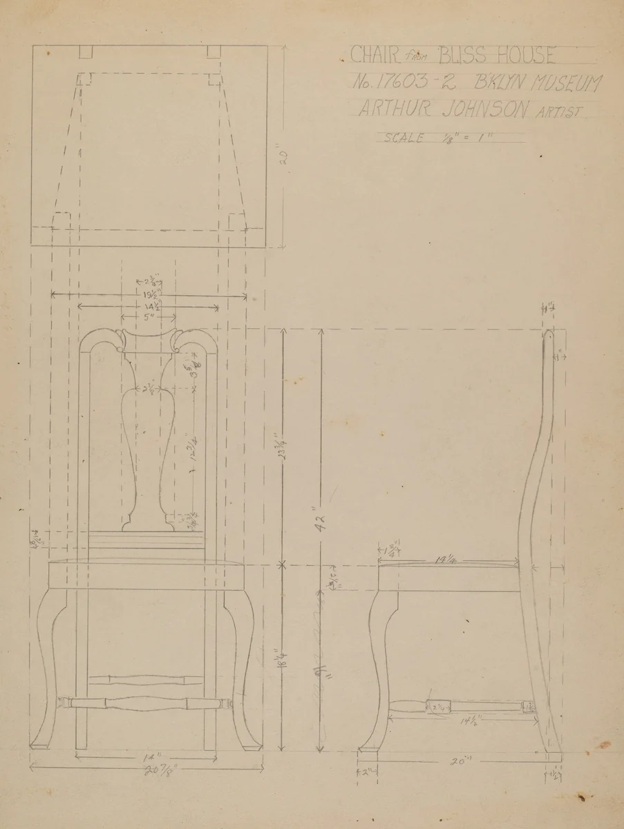 Side Chair by Arthur Johnson, index of american design, 1936