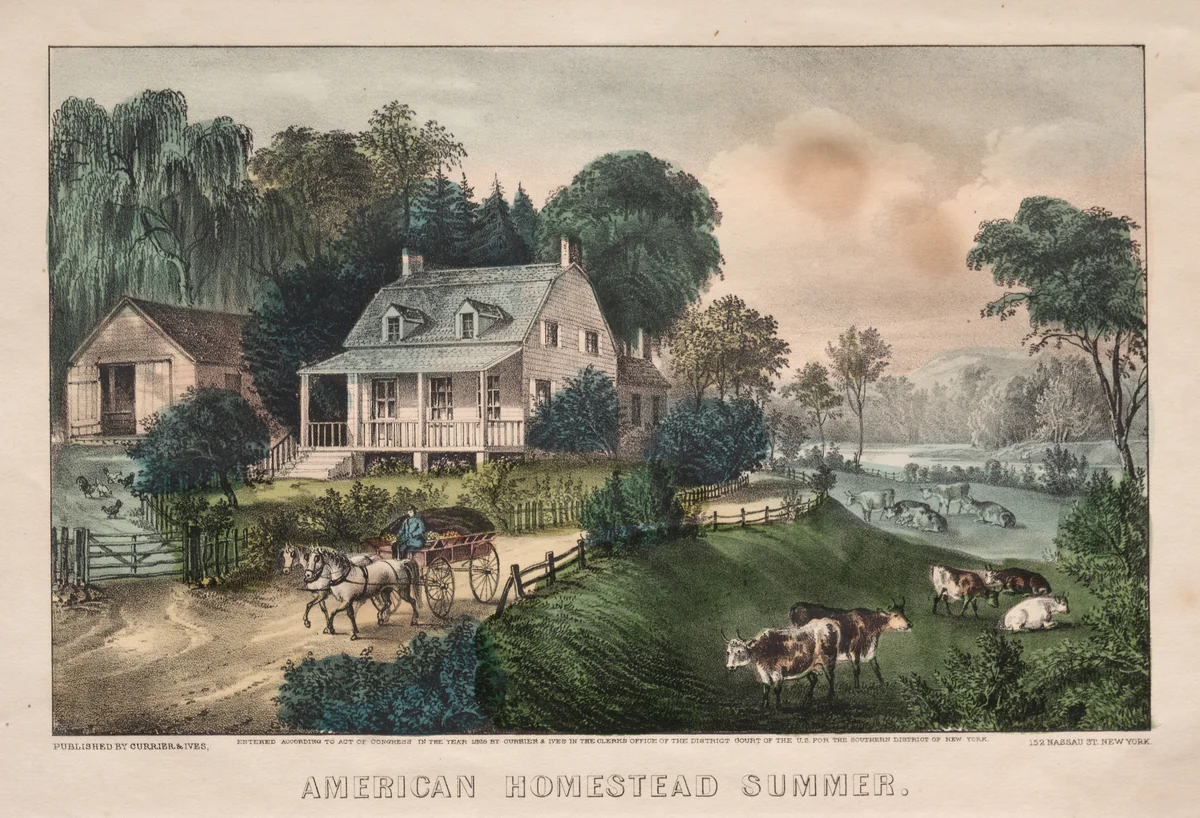 American Homestead, Summer by James Merritt Ives, print, 1869
