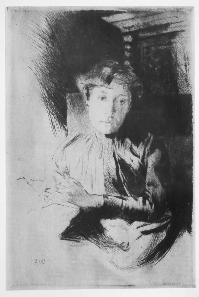 By Candlelight by Julian Alden Weir, print, 1880-1898