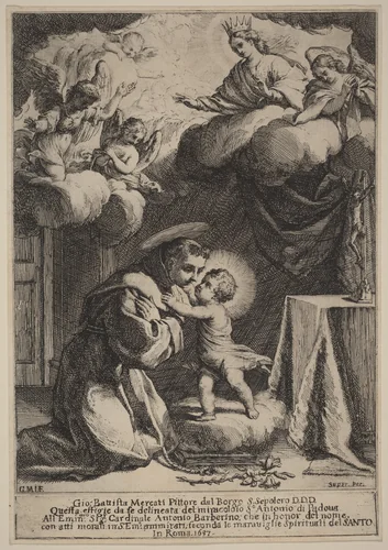Saint Anthony of Padua by Giovanni Battista Mercati, print, 1600-1680