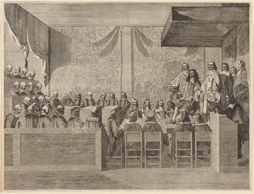 Charles II with His Council by British 17th Century, print, 1660