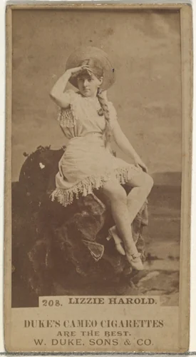 Card Number 208, Lizzie Harold, from the Actors and Actresses series (N145-5) issued by Duke Sons & Co. to promote Cameo Cigarettes by W. Duke, Sons & Co., photograph, 1880-1889