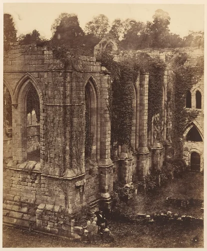 Fountains Abbey. The Refectory and Kitchen by Joseph Cundall, photograph, 1850-1859