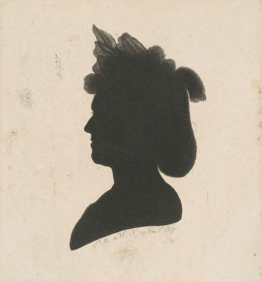 Unidentified Female Silhouette by Charles B. J. Févret de Saint-Mémin, print, 1797