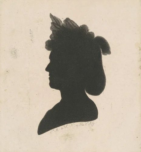 Unidentified Female Silhouette by Charles B. J. Févret de Saint-Mémin, print, 1797