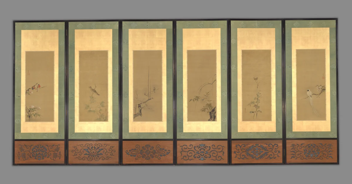 Birds and Flowers by Kano Tan'yū (狩野探幽), painting, 1600-1699