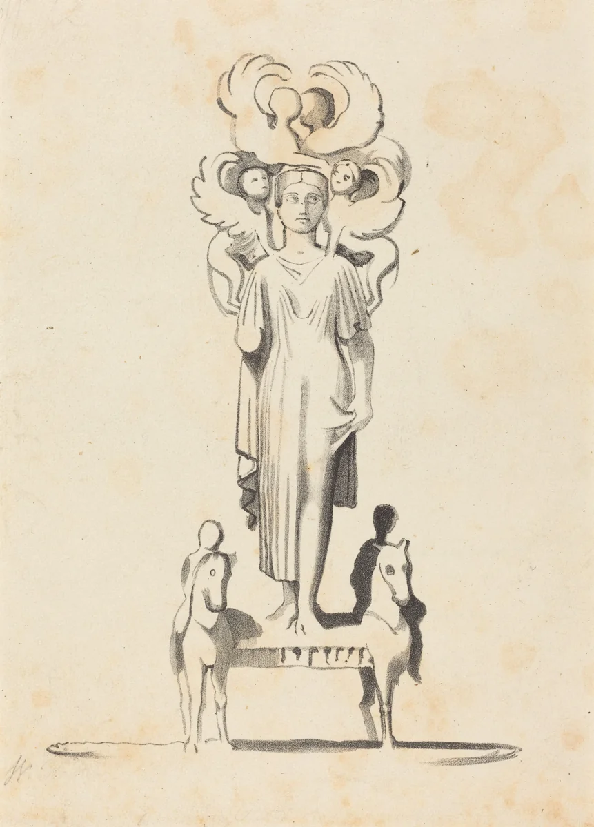 Bronze Figure of Minerva, Found in the Barrowof Achilles by W. Walton
John Flaxman, print, 1829