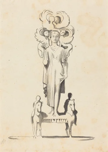 Bronze Figure of Minerva, Found in the Barrowof Achilles by W. Walton
John Flaxman, print, 1829