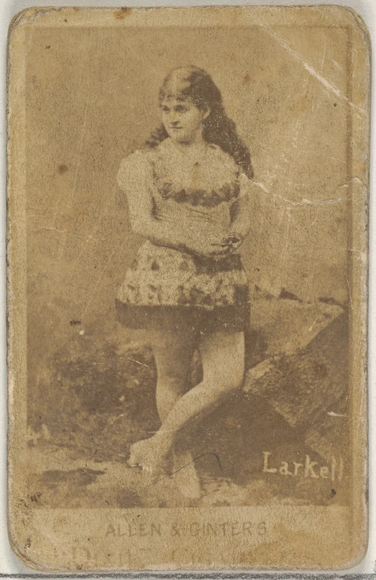 Larkell, from the Actors and Actresses series (N45, Type 7) for Dixie Cigarettes by Allen & Ginter, photograph, 1885-1891