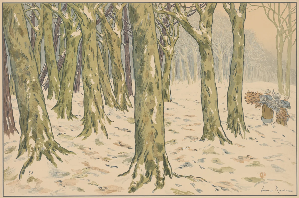 The Woods, Winter by Henri Rivière, print, 1898