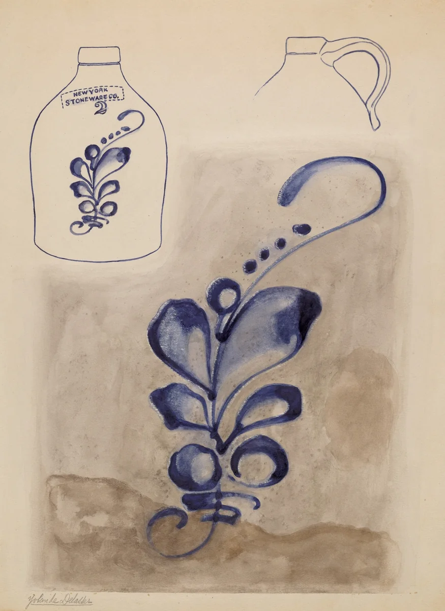 Jug by Yolande Delasser, index of american design, 1937