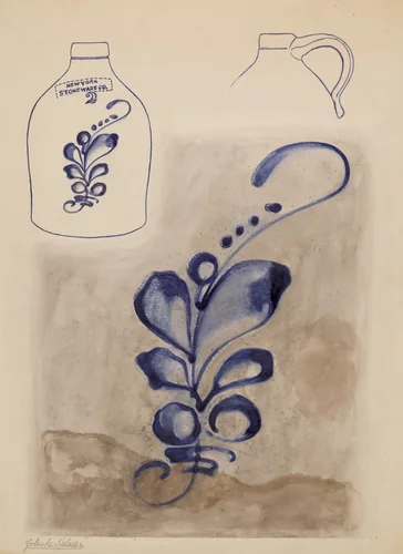 Jug by Yolande Delasser, index of american design, 1937