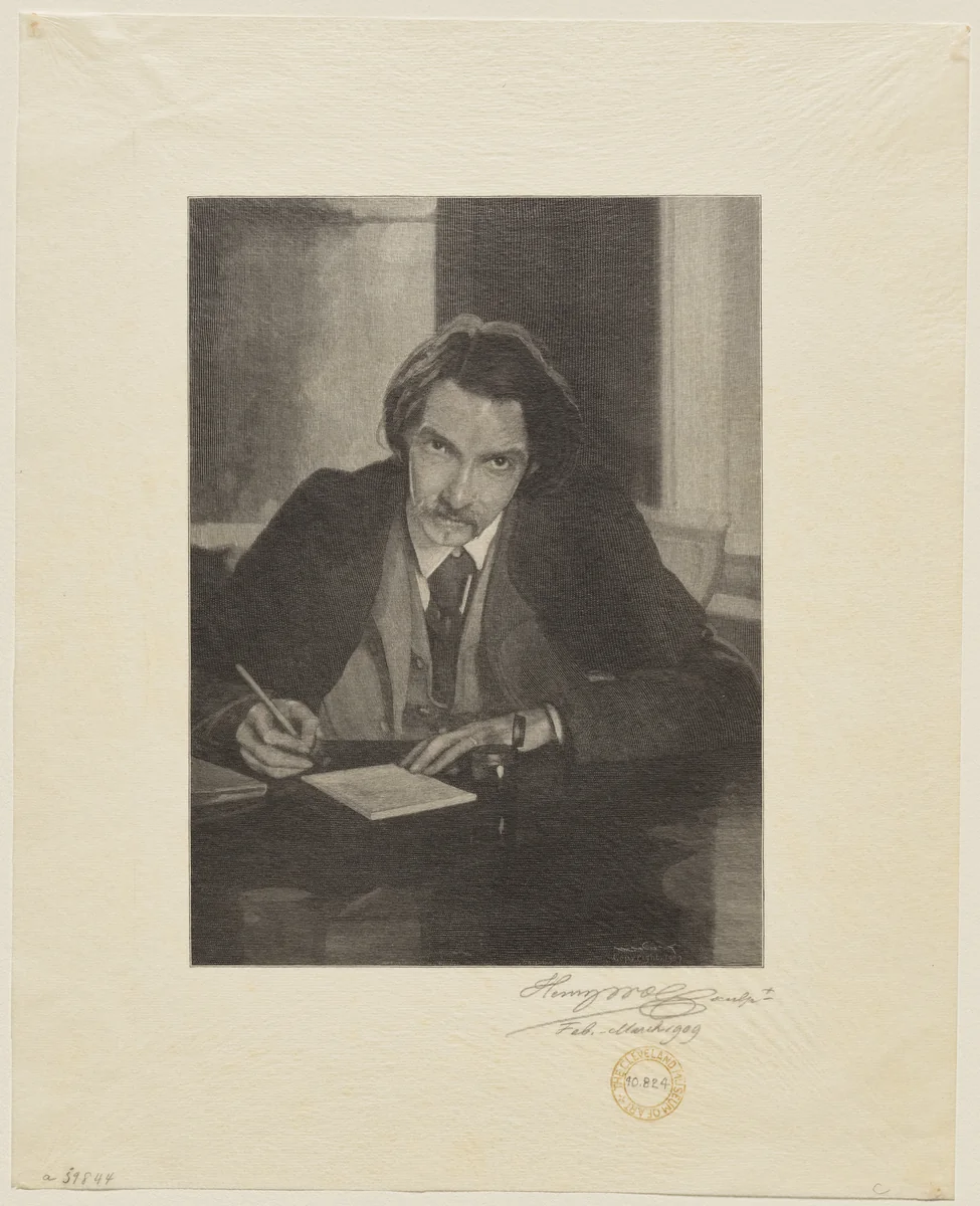 Robert Louis Stevenson by Henry Wolf, print, 1909