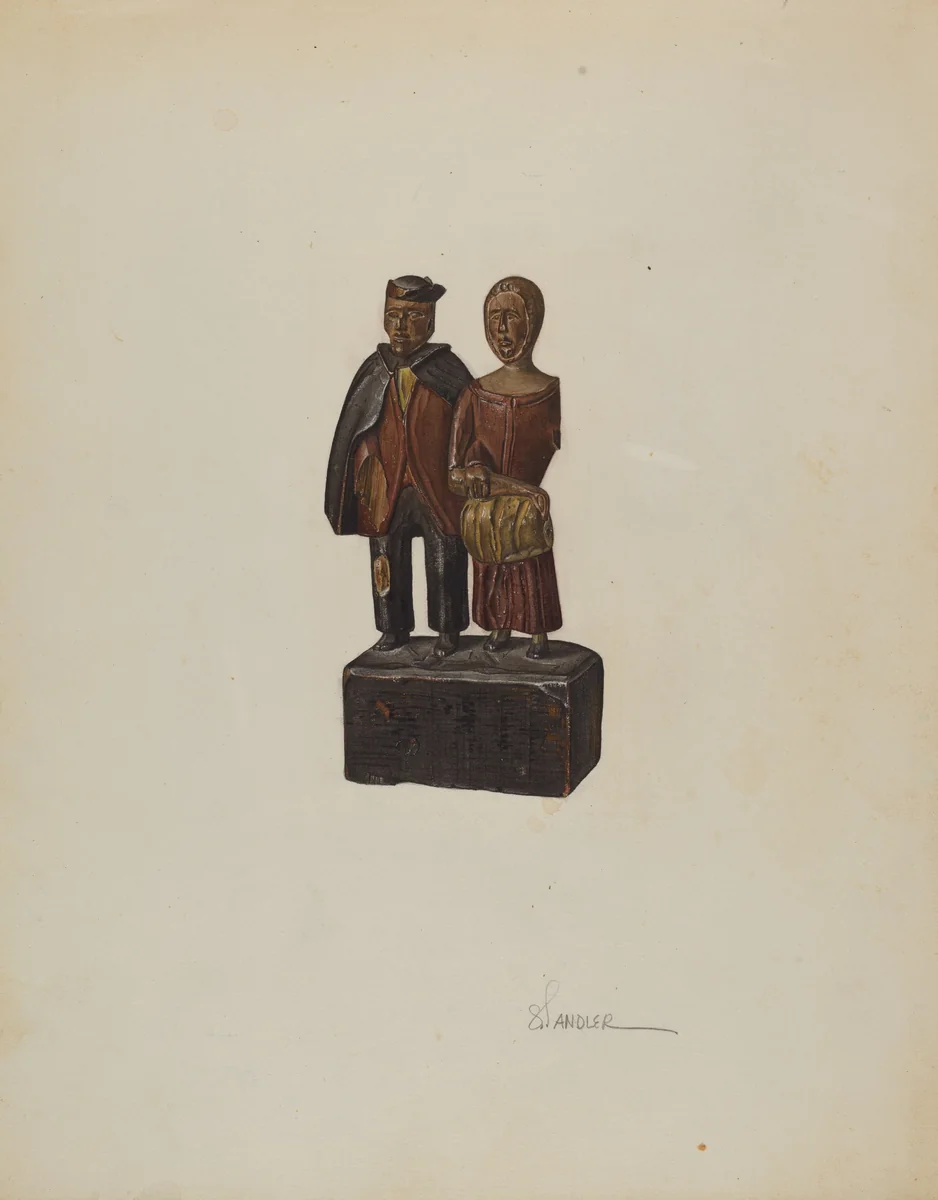 Carved Group: "Mennonites Homeward" by Selma Sandler, index of american design, 1939