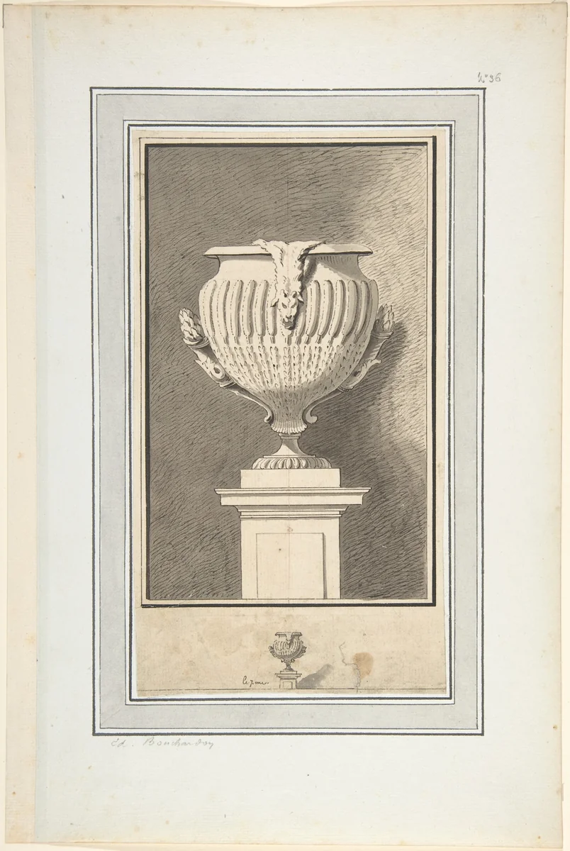 Study for Plate 7 of Bouchardon's "Second livre de vases" by Edme Bouchardon, drawing, 1710-1762