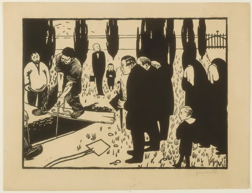 The Funeral by Félix Edouard Vallotton, print, 1891
