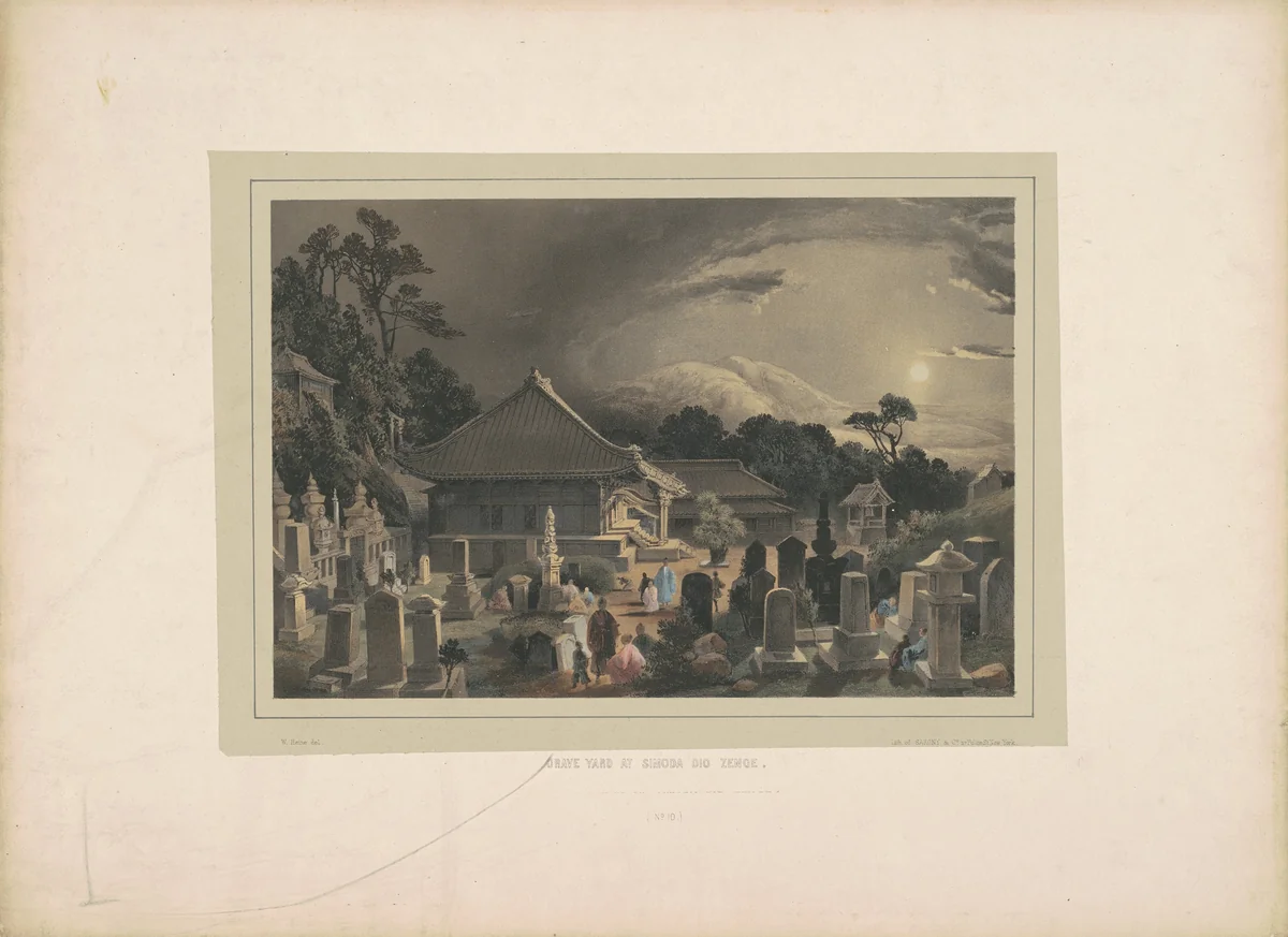 Grave Yard at Simoda dio Zenge by William Heine, portfolio, 1856