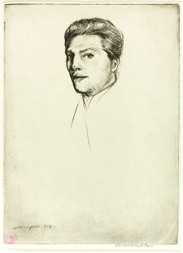 Drypoint Number Five: Portrait by Donald Shaw MacLaughlan, print, 1909