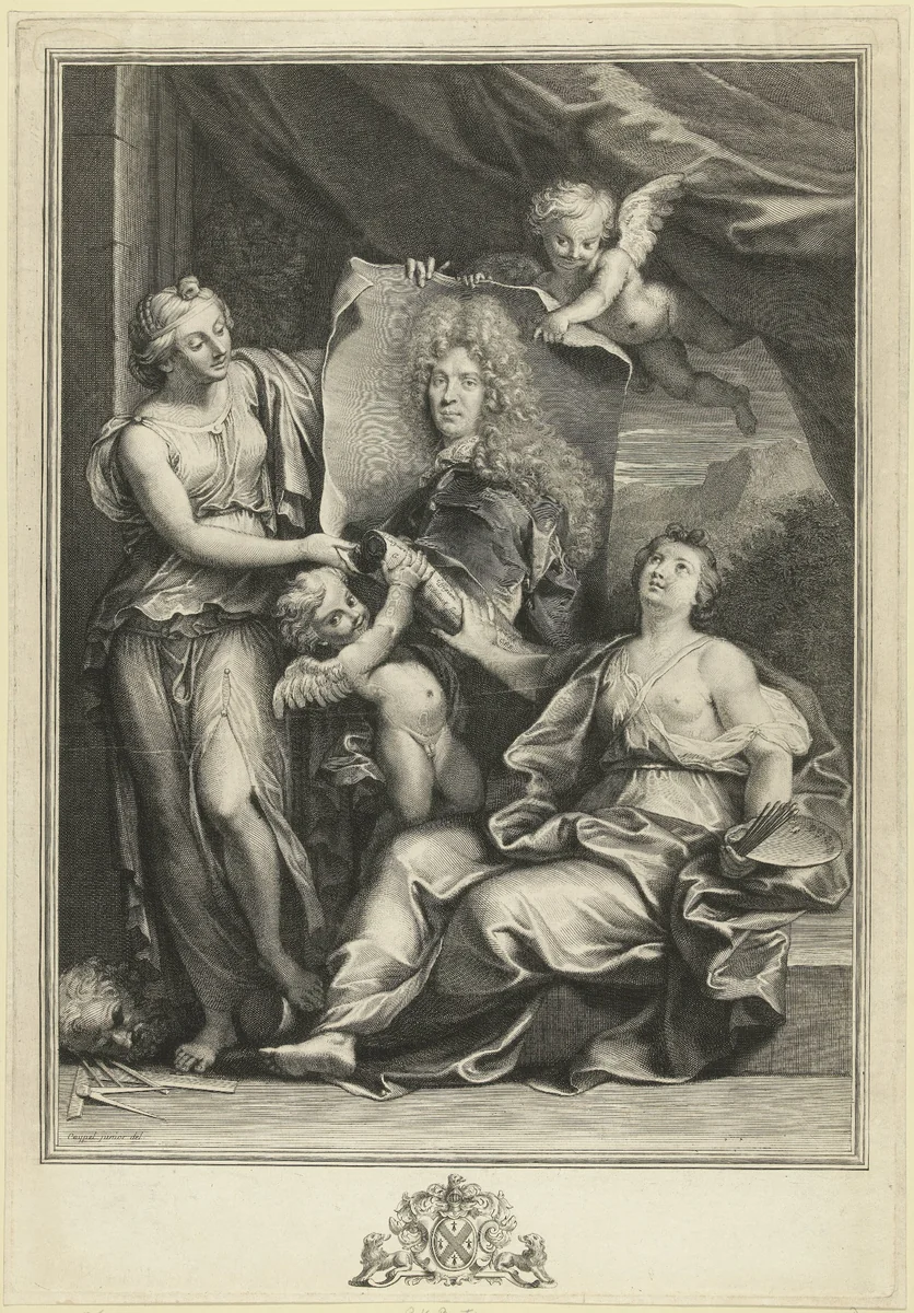 Portret van Pierre Vincent Bertin by Gerard Edelinck, print, 1700-1707