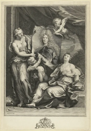 Portret van Pierre Vincent Bertin by Gerard Edelinck, print, 1700-1707