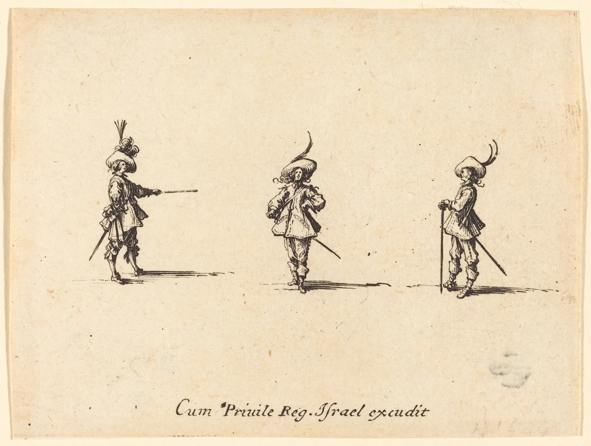 Unarmed Drill by Jacques Callot, print, 1634-1635