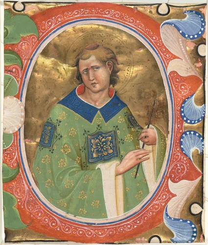 Saint Lawrence by Master of the Murano Gradual, drawing, 1440-1450