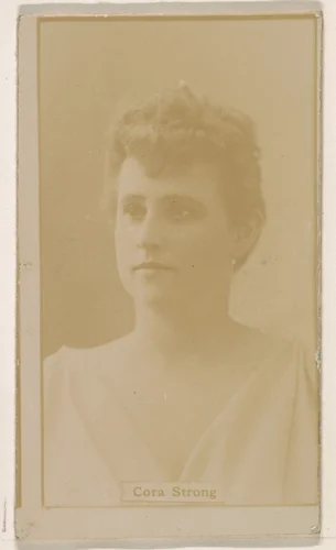 Cora Strong, from the Actresses series (N245) issued by Kinney Brothers to promote Sweet Caporal Cigarettes by Kinney Brothers Tobacco Company, photograph, 1890