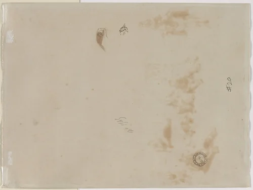 Sketch of a Man with Upraised Arm and Sketch of a Helmet (verso) by Édouard Detaille, drawing, 1878