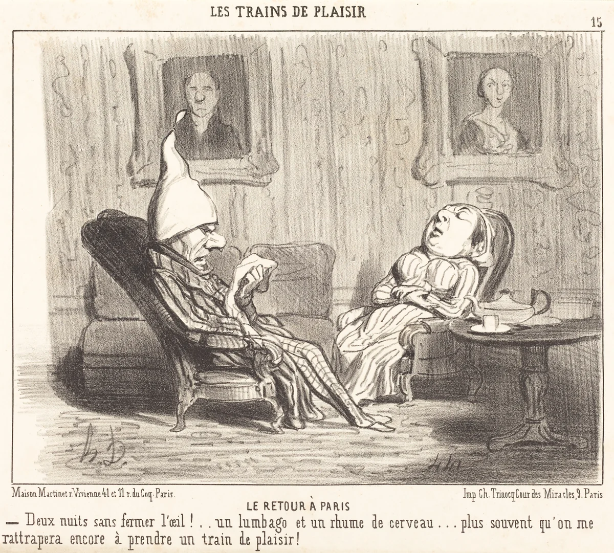 Le Retour a Paris by Honoré Daumier, print, 1852