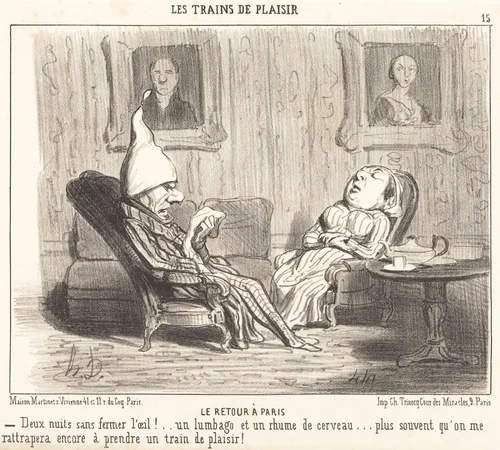 Le Retour a Paris by Honoré Daumier, print, 1852