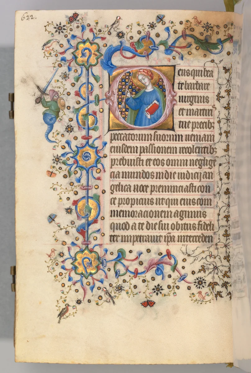 Hours of Charles the Noble, King of Navarre (1361-1425): fol. 305v, St. Martha by Master of the Brussels Initials and Associates, book, 1400-1410