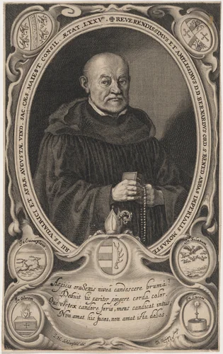 Bernhard, Abbot of the Monastery of Saint Udalric and Afra in Augsburg by Bartholomäus Kilian; Johann Heinrich Schoenfeld, print, 1662
