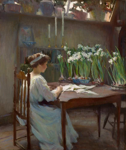 The Writer by Mary Bradish Titcomb, painting, 1907-1917