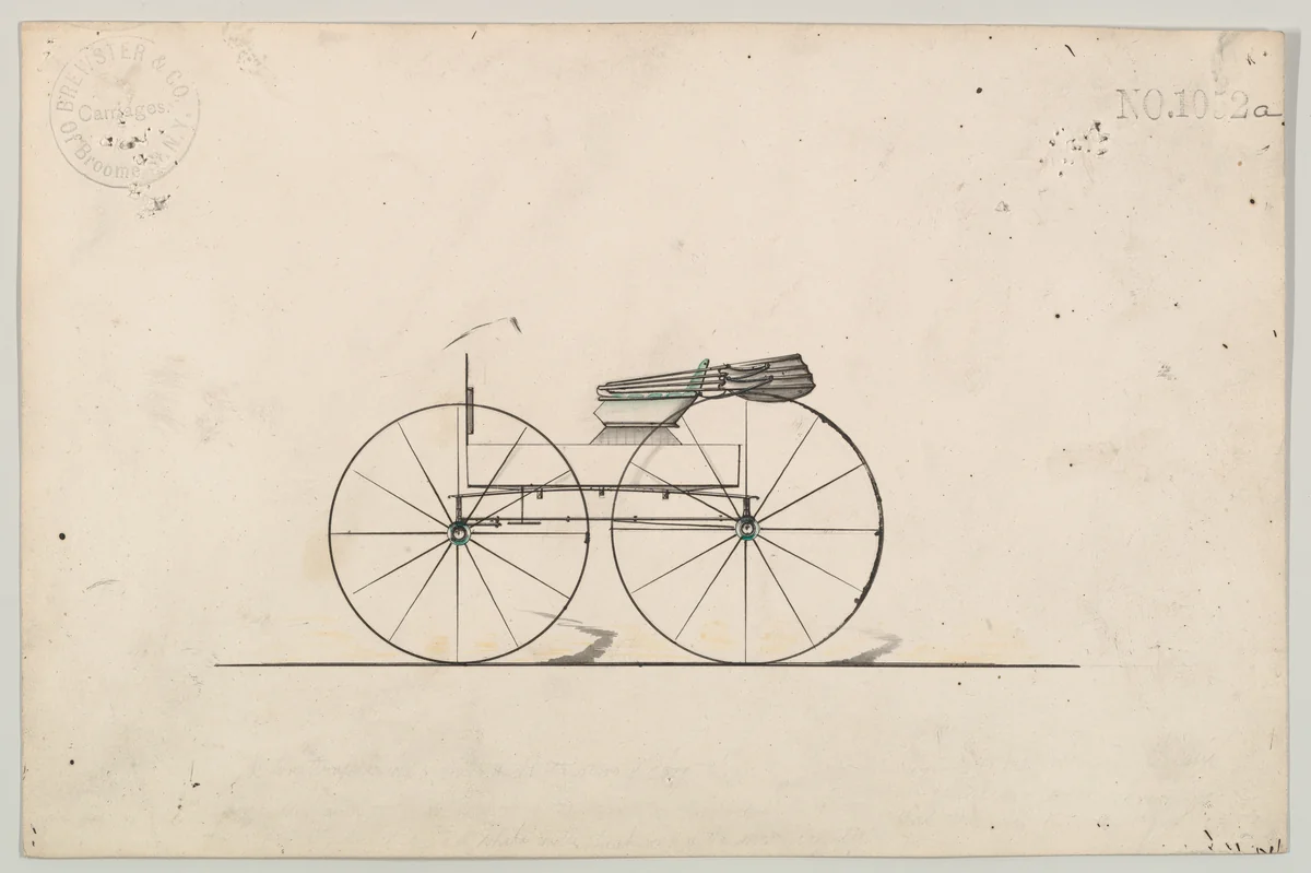 Design for Wagon, no. 1052a by Brewster & Co., drawing, 1850-1870