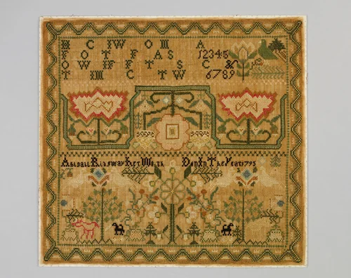 Sampler by Abigail Ridgway, artwork, 1795