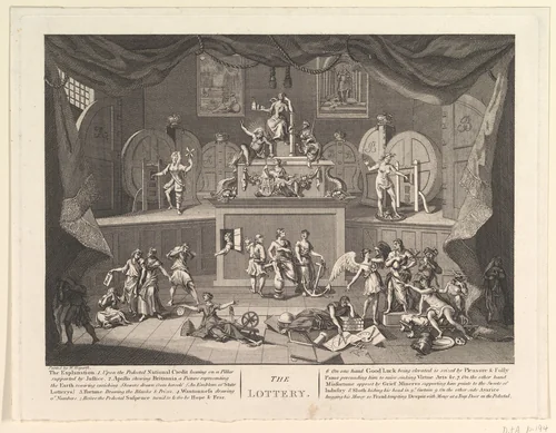 The Lottery by William Hogarth, print, 1724-1750