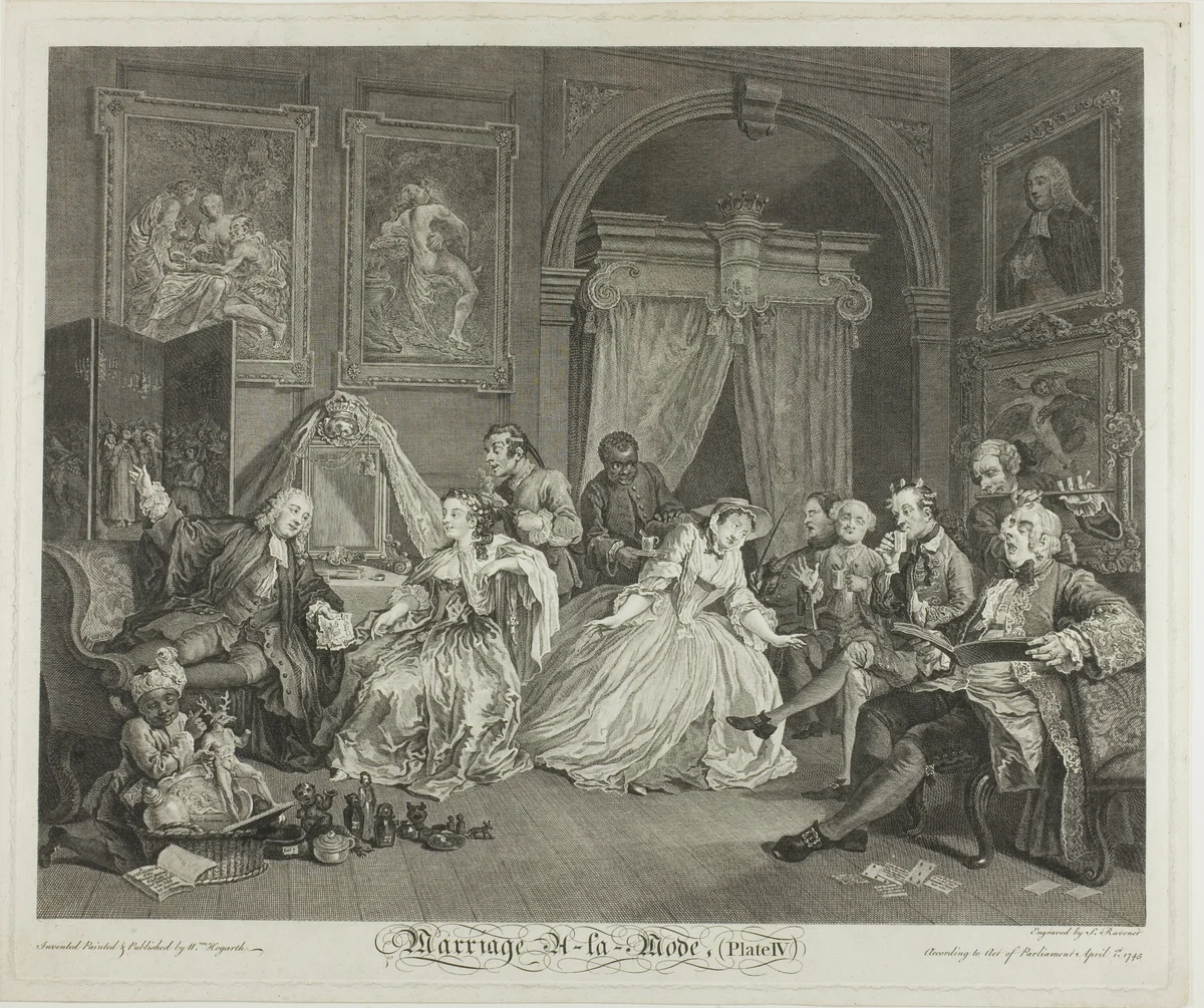 Plate Four, from Marriage à la Mode by Simon Francis Ravenet, print, 1745